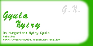 gyula nyiry business card